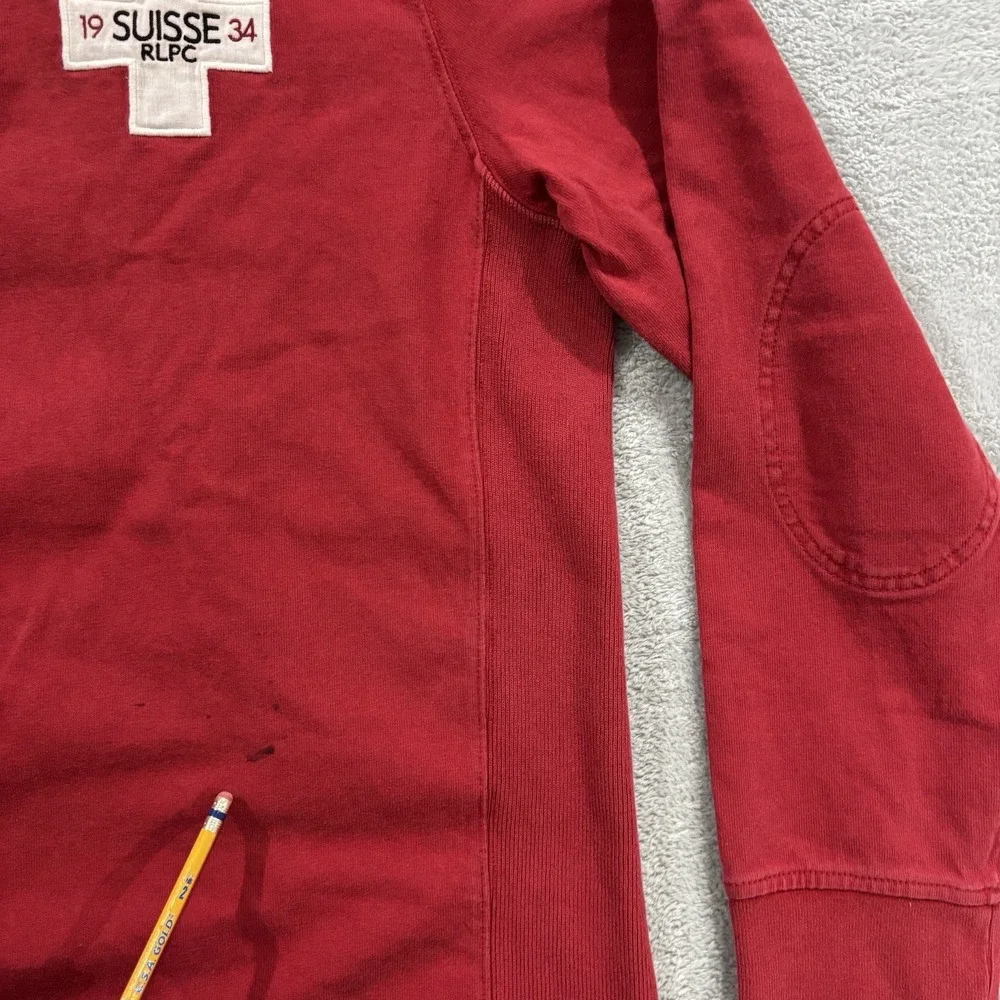 Vtg Polo Ralph Lauren Rugby Shirt Sz XL Red White Suisse RLPC 45 Old Money  Y2K